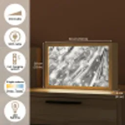 Abstract - Diamant - Luxe - Modern - Zilver Light Box met kabel (Tafellamp) klein -USP_EN