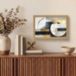 Abstract - Goud - Zilver - Vormen - Aesthetic Light Box met kabel (Tafellamp) klein -sfeer2
