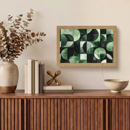 Abstract - Groen - Vormen Light Box met kabel (Tafellamp) klein -sfeer2