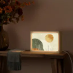 Abstract - Landschap - Zon - Kunst Light Box met kabel (Tafellamp) klein -sfeer4