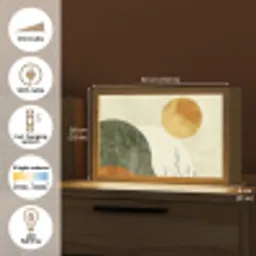 Abstract - Landschap - Zon - Kunst Light Box met kabel (Tafellamp) klein -USP_EN