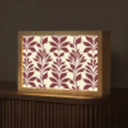 Abstract - Bladeren - Burgundy Light Box met kabel (Tafellamp) klein 924 -z3d_website