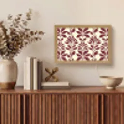 Abstract - Bladeren - Burgundy Light Box met kabel (Tafellamp) klein 924 -sfeer2