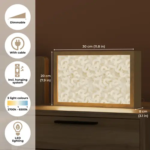 Abstract - Lijnen - Beige Light Box met kabel (Tafellamp) klein 924 -USP_EN