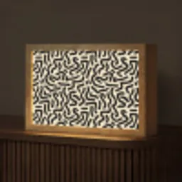 Abstract - Lijnen - Zwart Light Box met kabel (Tafellamp) klein 924 -z3d_website
