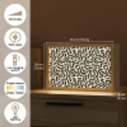 Abstract - Lijnen - Zwart Light Box met kabel (Tafellamp) klein 924 -USP_EN