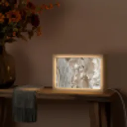 Abstract - Marmer - Wit - Bruin - Marmerlook Light Box met kabel (Tafellamp) klein -sfeer4