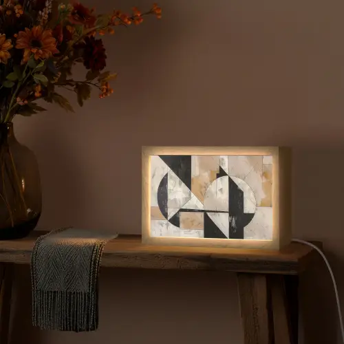 Abstract - Modern - Geometrisch - Pastel Light Box met kabel (Tafellamp) klein -sfeer4