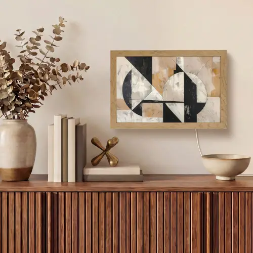 Abstract - Modern - Geometrisch - Pastel Light Box met kabel (Tafellamp) klein -sfeer2