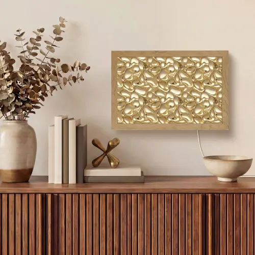 Abstract - Modern - Goud Light Box met kabel (Tafellamp) klein 924 -sfeer2