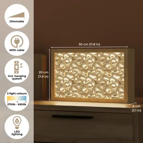 Abstract - Modern - Goud Light Box met kabel (Tafellamp) klein 924 -USP_EN