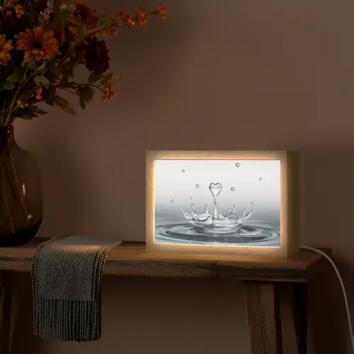 Abstract - Modern - Water - Hart Light Box met kabel (Tafellamp) klein -sfeer4