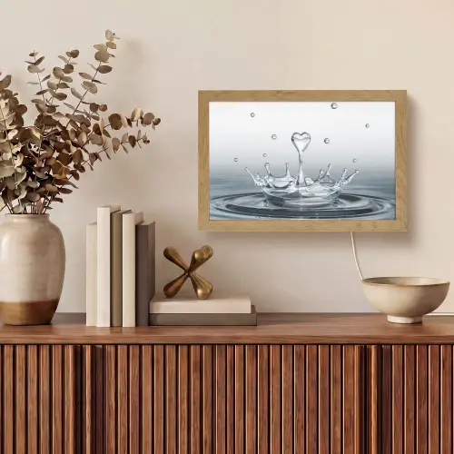 Abstract - Modern - Water - Hart Light Box met kabel (Tafellamp) klein -sfeer2