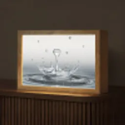 Abstract - Modern - Water - Hart Light Box met kabel (Tafellamp) klein -z3d_website