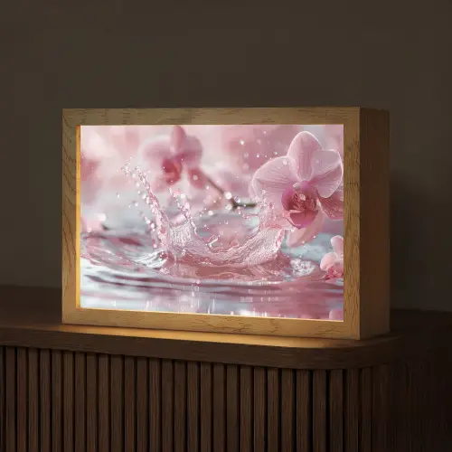 Abstract - Modern - Water - Orchidee Light Box met kabel (Tafellamp) klein -z3d_website