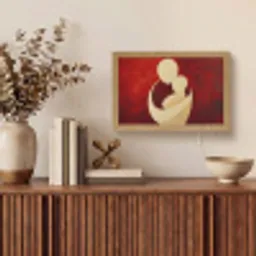 Abstract - Moeder - Kind - Rood Light Box met kabel (Tafellamp) klein -sfeer2