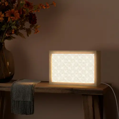 Abstract - Motief - Beige Light Box met kabel (Tafellamp) klein 924 -sfeer4