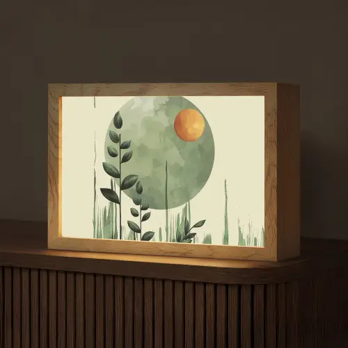 Abstract - Natuur - Kunst - Zon - Modern Light Box met kabel (Tafellamp) klein -z3d_website