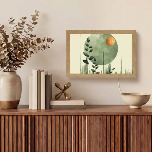 Abstract - Natuur - Kunst - Zon - Modern Light Box met kabel (Tafellamp) klein -sfeer2