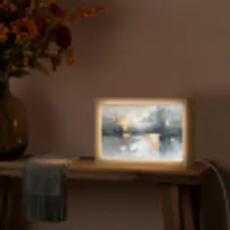 Abstract - Verf - Kunst - Goud Light Box met kabel (Tafellamp) klein -sfeer4