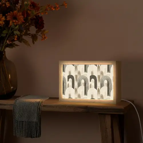 Abstract - Patroon - Bogen Light Box met kabel (Tafellamp) klein 924 -sfeer4