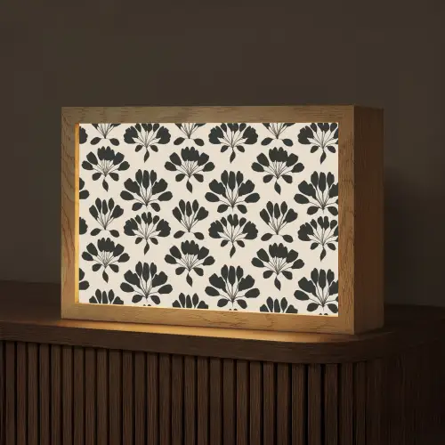 Abstract - Patroon - Zwart Light Box met kabel (Tafellamp) klein 924 -z3d_website