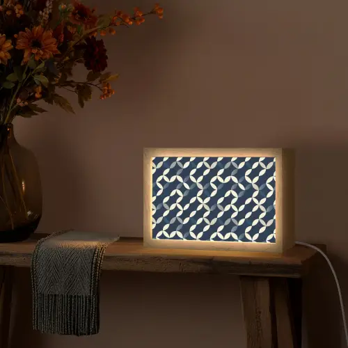 Abstract - Patroon - Blauw Light Box met kabel (Tafellamp) klein 924 -sfeer4