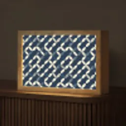 Abstract - Patroon - Blauw Light Box met kabel (Tafellamp) klein 924 -z3d_website