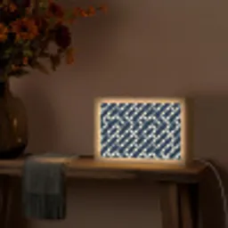 Abstract - Patroon - Blauw Light Box met kabel (Tafellamp) klein 924 -sfeer4