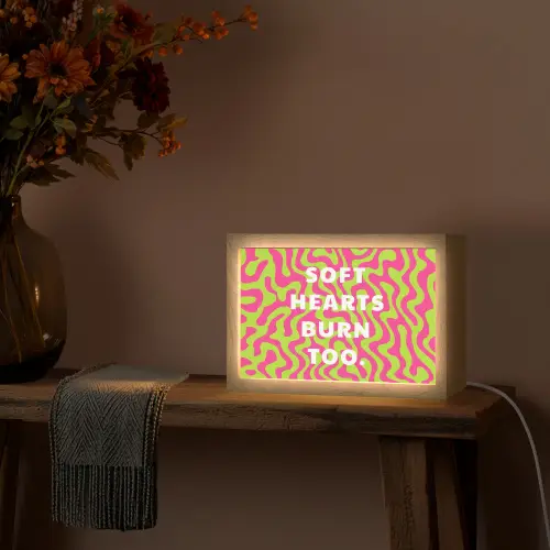 Abstract - Quote - Centraal - Roze Light Box met kabel (Tafellamp) klein -sfeer4