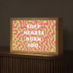Abstract - Quote - Centraal - Roze Light Box met kabel (Tafellamp) klein -z3d_website