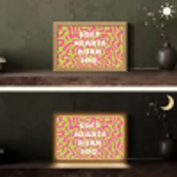 Abstract - Quote - Centraal - Roze Light Box met kabel (Tafellamp) klein -sfeer3
