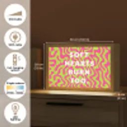 Abstract - Quote - Centraal - Roze Light Box met kabel (Tafellamp) klein -USP_EN