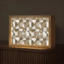 Abstract - Retro - Bruin Light Box met kabel (Tafellamp) klein 924 -z3d_website