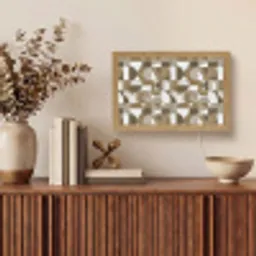Abstract - Retro - Bruin Light Box met kabel (Tafellamp) klein 924 -sfeer2