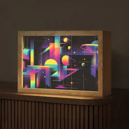 Abstract - Vormen - Kleurrijk - Lijnen Light Box met kabel (Tafellamp) klein -z3d_website
