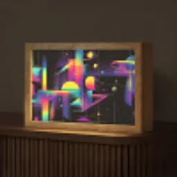 Abstract - Vormen - Kleurrijk - Lijnen Light Box met kabel (Tafellamp) klein -z3d_website