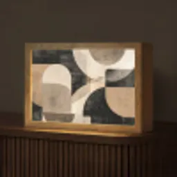 Abstract - Vormen - Modern - Beige Light Box met kabel (Tafellamp) klein -z3d_website