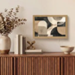 Abstract - Vormen - Modern - Beige Light Box met kabel (Tafellamp) klein -sfeer2