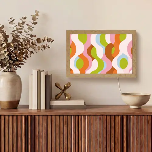 Abstract - Vormen - Roze Light Box met kabel (Tafellamp) klein -sfeer2