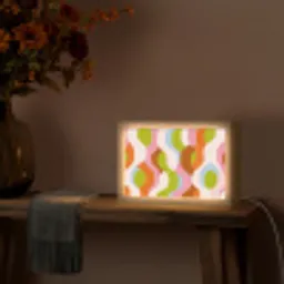 Abstract - Vormen - Roze Light Box met kabel (Tafellamp) klein -sfeer4