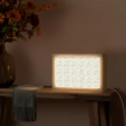 Abstract - Structuur - Grijs - Wit Light Box met kabel (Tafellamp) klein 924 -sfeer4