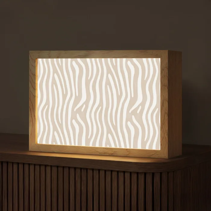 Abstract - Zebra - Beige Light Box met kabel (Tafellamp) klein 924 -z3d_website