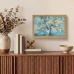 Amandelbloesem boom - Blauw - Abstract Light Box met kabel (Tafellamp) klein -sfeer2