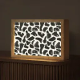 Dierenpatroon - Vlekken - Zwart - Wit Light Box met kabel (Tafellamp) klein 924 -z3d_website