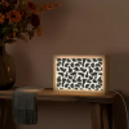 Dierenpatroon - Vlekken - Zwart - Wit Light Box met kabel (Tafellamp) klein 924 -sfeer4