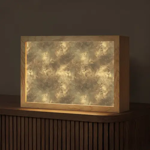Antiek - Metaallook - Goud Light Box met kabel (Tafellamp) klein 924 -z3d_website