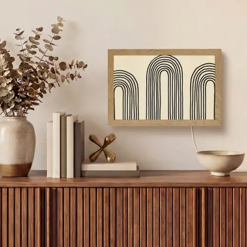 Boogvormen - Zwart - Strak Light Box met kabel (Tafellamp) klein -sfeer2