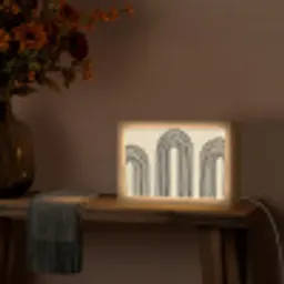 Boogvormen - Zwart - Strak Light Box met kabel (Tafellamp) klein -sfeer4