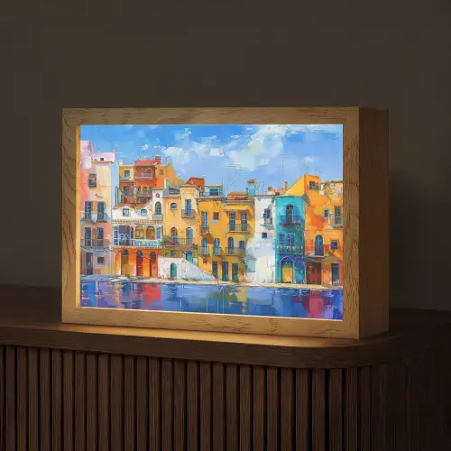 Architectuur - Kleurrijk - Kunst - Modern Light Box met kabel (Tafellamp) klein -z3d_website
